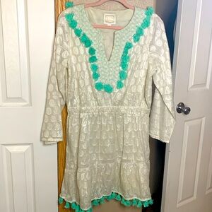 Sail To Sable Metallic Tassel Dress EUC